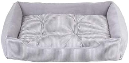 SENERY 50-90cm Large Dog Bed Winter Warm Cat House Soft Double Sided Puppy Cushion Striped Pattern Pet Kennel