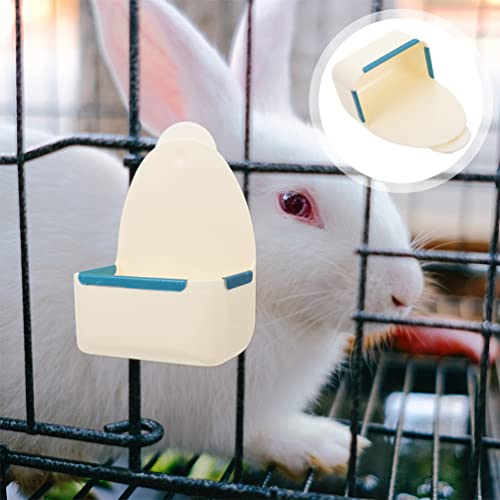  Mipcase Indoor Rabbit Hutch 2Pcs Hanging Pet Bowls Bunny Food Bowl Rabbti Hanging Cage Box Bird Cage Cups For Small Animal Dogs Puppies Cats Guinea Pigs Chinchillas White Bunny Hay