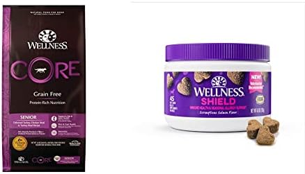  Wellness CORE Grain-Free Senior Dry Dog Food, Made In USA With Natural Ingredients, No Meat By-Product, Fillers, Artificial Flavors, Or Preservatives (12-Pound Bag, Turkey)