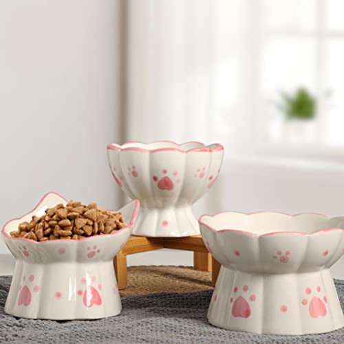  AlTurn 2pcs Cat Bowl Elevated Pet Bowl Ceramic Slanted Cat Bowl Raised Pet Water Dispenser Drink Water Food Dish Feeding Bowl Cat Feeder For Pet Cats Dogs