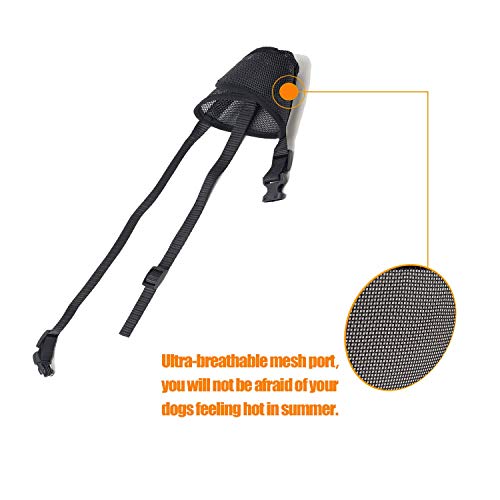  Lepark Nylon Mesh Dog Muzzle With Overhead Strap For Small,Medium And Large Dogs,Anti Biting, Barking And Chewing,Ajustable And Breathable(S,Black)