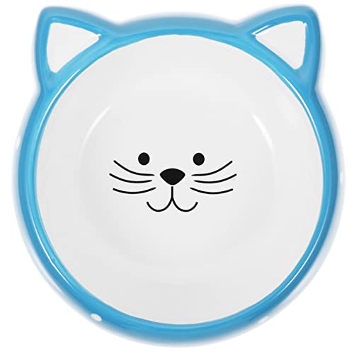  POPETPOP Ceramic Dishes For Dog And Cat Food And Water,Cartoon Print Bowl,Easy To Wash
