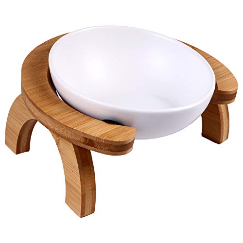  Pet Bowl 1 Set Pet Feeding Bowl Cat Bowl And Wooden Bracket Anti- Skid Pet Food Water Bowl