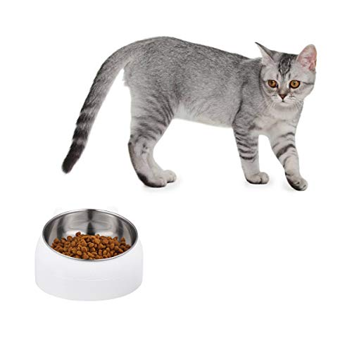  Pet Bowl 1Pc 304 Stainless Steel Pet Bowl Stainless Steel Pet Feeder Dog Cat Safe Water Drinking For Home Shop Pet Supplies (White)