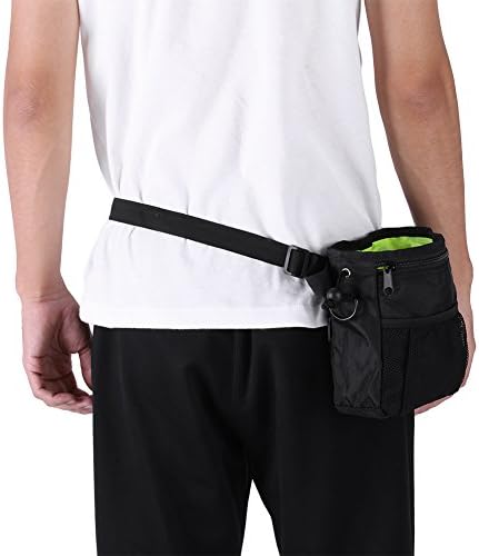  FILFEEL Pet Treat Bag Dog Obedience Training Waist Pouch Food Snack Small Items Hands-Free Storage Bags Carry-All Treat Bags For Pet Puppy Training Travel Doggie Walking(Black)