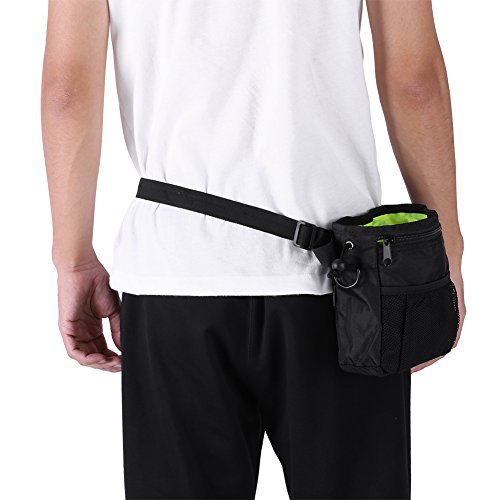  Pet Treat Bag Dog Obedience Training Waist Pouch Pet Reward Pouch Bait Bag Pet Food Snack Small Items Storage Bags With Shoulder Waist Strap And Built In Bag Dispenser(Black)