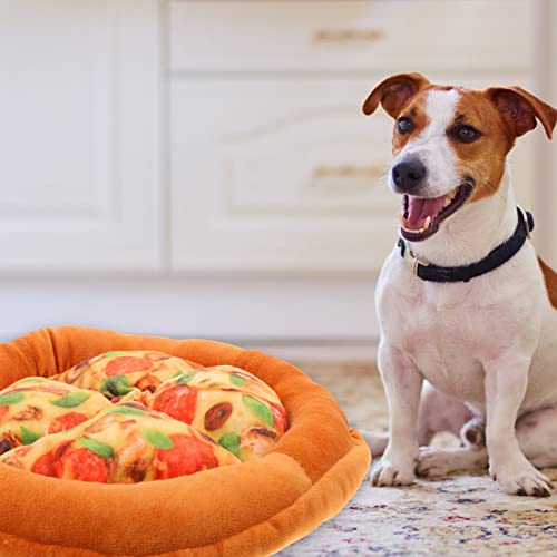 Plushes Outdoor Toys Cat Bed Indoor Cat Sleeping Mat Pizza Shaped Cat Cushion Soft Warm Dog Bed Round Bed Mats Pet Mattress Crate Pad Creative Pets Supplies Outdoor Playset