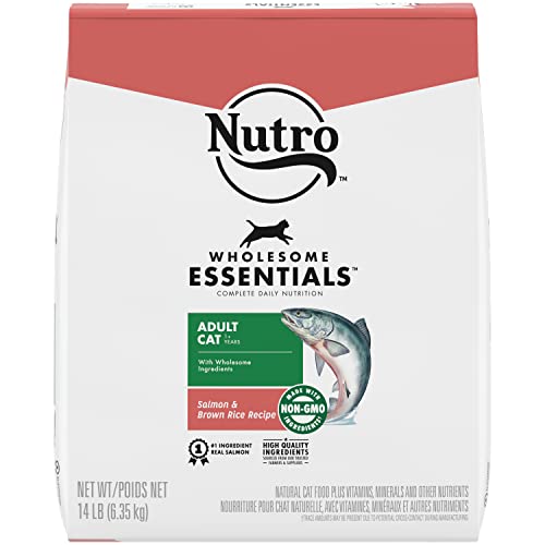  NUTRO WHOLESOME ESSENTIALS Adult Natural Dry Cat Food Salmon & Brown Rice Recipe, 14 Lb. Bag