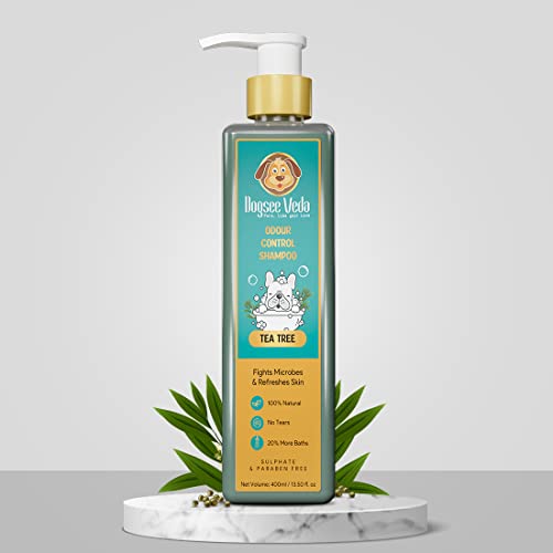  Dogsee Veda Odour Control Tea Tree Dog Shampoo | 100% Natural And Paraben Free | Ayurvedic | Cruelty-Free | Controls Odour, Fights Microbes And Refreshes Skin - 6.75 Fl.oz