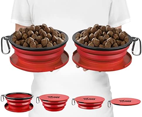  Tuff Pupper SuperBigSlurp - Collapsible Dog Bowls | Convenient Dog Travel Bowls W/Storage Lid | Keeps Pups Hydrated And Full | Portable Dog Water Bowls & Large Travel Bowls For Pets | Patent Pending