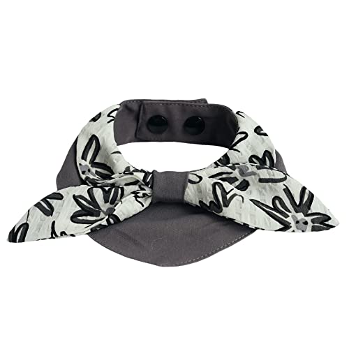  Elegant And Practical: Gray Print Cat Bib For Clean And Stylish Mealtimes (Small)