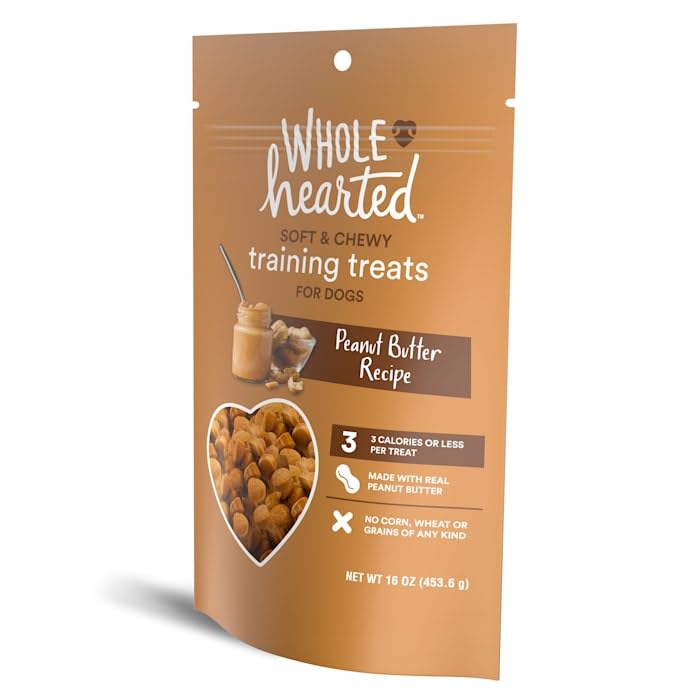 WholeHearted Grain-Free Tender Tidbits Peanut Butter Recipe Dog Training Treats, 16 Oz.
