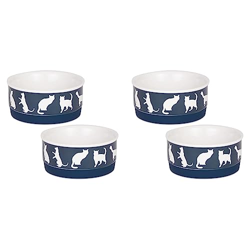  Bone Dry Ceramic Pet Silhouette Collection, Small Set, 4.25x2, Navy, Cat's Meow, 2 Piece (Pack Of 2)