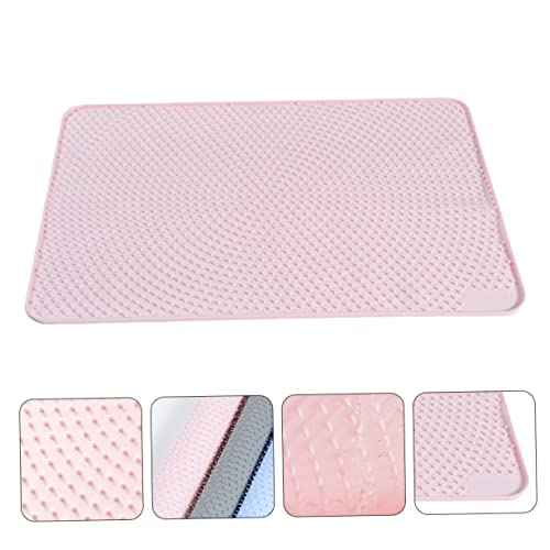  PATKAW 1pc Foldable Cat Litter Mat Cat Food Tray Food Serving Tray Dog Food Tray Cat Feeding Mat Litter Tray Mat Pet Feeding Tray Cat Cushion Mat Dog Car Mat PVC Pink Catcher