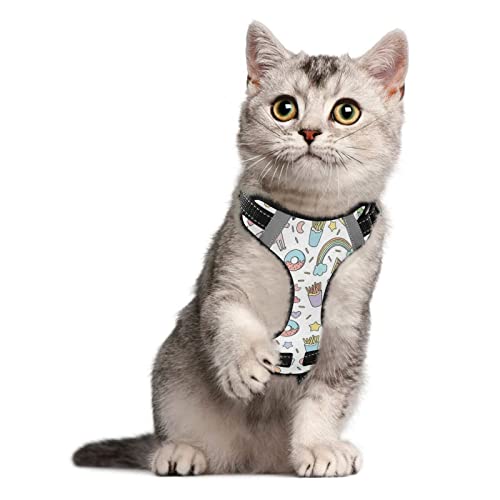  Cartoon Food Unicorn Dinosaur Dog Harness Adjustable Reflective Dogs Harness Soft Vest Harness For Dog Puppy Pets (with Drawcord)