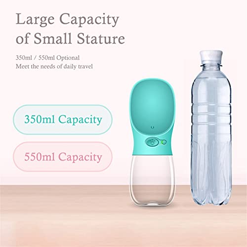  AACARB Cat Water Dispenser, 350/550ML Portable Pet Dog Water Bottle Dog Feeders Small Medium Leakproof Kettle For Outdoor Dogs Cats Bowls And Drinkers (Color : White, Size : 350ml)
