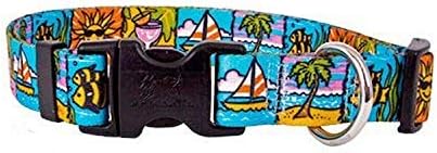  Mystic Waves Blue Dog Collar - Size Large 18" To 28" Long