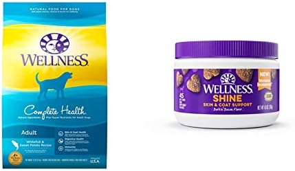  Wellness Complete Health Dry Dog Food With Grains, Made In USA With Real Meat & Natural Ingredients, All Breeds, Adult Dogs (Whitefish, 30-lb) – With Nutrients For Immune, Skin, & Coat Support