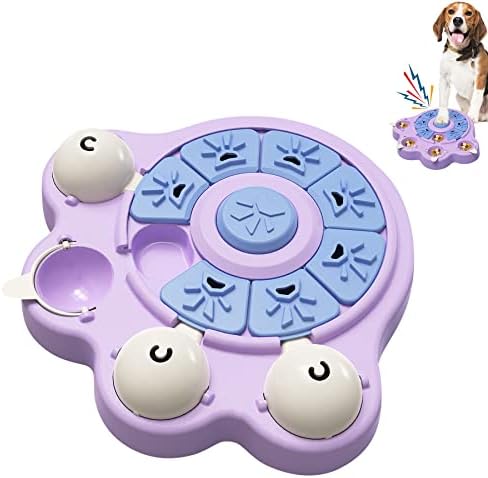  Kubatis Dog Rotating Puzzle Toys Level 3 2 1, Dog Treat Puzzle Slow Feeder, Interactive Enrichment Toys For Large/Medium/Small, Dog Food Dispenser For Boredom And Mental Stimulation.(Dark Blue)