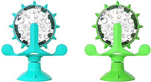  PEPDRO Rotatable Pet Bowl Raised Cat Food Toy Pet IQ Toys For Small Pet Slow Feeder Toy Windmill Interactive Toys Multifunctional Windmill Feeder Cat Toy With Suction Cup Cat Windmill Slow Feeder Toys