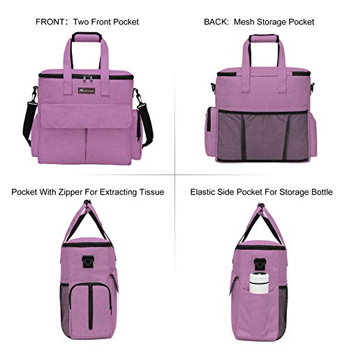  Modoker Dog Food Tote Bag, Airline Approved Pet Gear Travel Set Portable Diaper Accessories Organizer (Pink)
