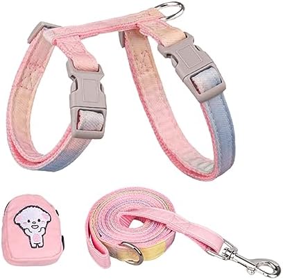  Newtensina Dog Harness Cat Harness With Little Bag For Small Dogs Cats - Pink Blue - M