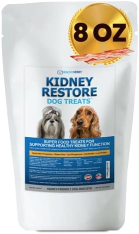  Kidney Restore Bacon Flavor Dog Treats: Low Protein Dog Treats For Kidney Health. Kidney Dog Treats For Kidney Function For Dogs. Renal Friendly Low Protein