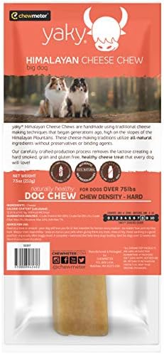  Himalayan Dog Chew Yak Cheese Dog Chews, 100% Natural, Long Lasting, Gluten Free, Healthy & Safe Dog Treats, Lactose & Grain Free, Protein Rich, Large Dogs 55 Lbs & Smaller, Real Bacon Bits, 3.3 Oz