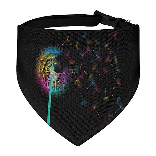 GENERIC Blow Dandelions Print Pet Bandana Collar - Scarf Collar - Art Dog Bandana Minimal Head Cicumference