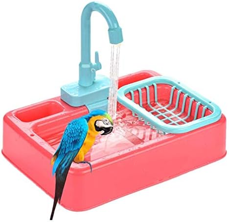  N-brand Bird Feeder Water Parrot Automatic Bathtub Swimming Pool Faucet Bird Cage Summer Bathroom Toys Pet Supplies