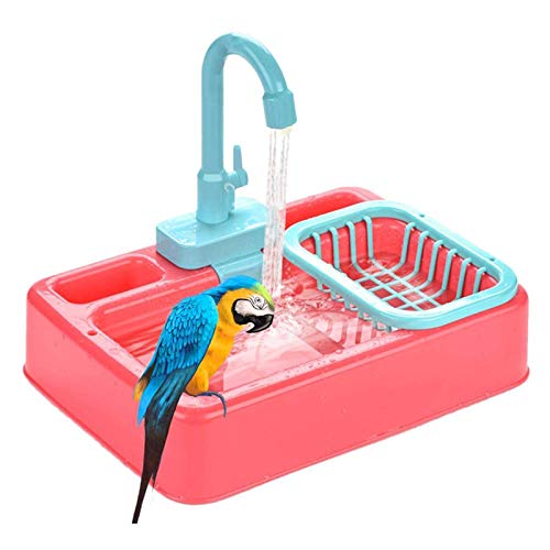  N-brand Bird Feeder Water Parrot Automatic Bathtub Swimming Pool Faucet Bird Cage Summer Bathroom Toys Pet Supplies