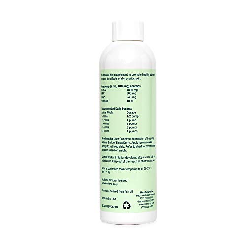  Dechra EicosaDerm Omega 3 Liquid For Dogs & Cats - Nutritional Fatty Acid Supplement, 8 Fl Oz (Pack Of 1)