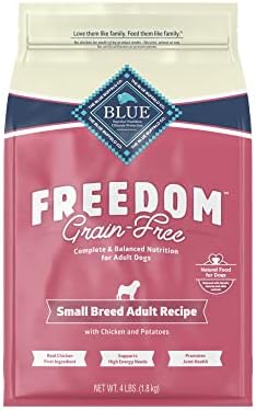  Blue Buffalo Freedom Grain Free Natural Adult Small Breed Dry Dog Food, Chicken 4-lb