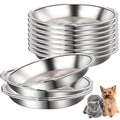  12 Pcs Stainless Steel Cat Bowls Shallow Cat Food Bowls Metal Food And Water Dish For Small Dogs And Cats