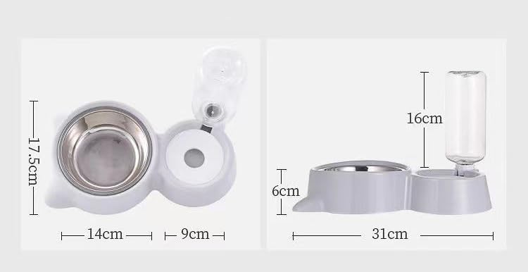  Pet Cat Food Bowl Dog Food Bowl Automatic Water Feeder Small And Medium-Sized Pet Bowl Stainless Steel Rice Bowl Pet Supplies (Blue)