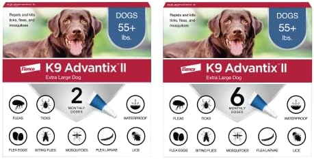  K9 Advantix II XL Dog Vet-Recommended Flea, Tick & Mosquito Treatment & Prevention | Dogs Over 55 Lbs. | 2-Mo Supply