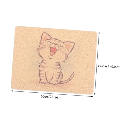  Litter Bix X Non- Soft-Touch Kitten - Dog Food Khaki Sleeping Easy Tray Mats Litter Cm Clean Mat Cat Water Bowl Catcher PVC Pet Mesh Four Supplies Pattern -Touch Comfort For Cat Litter