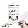  EassyHoo Airtight Dog Treat Container, Ceramic Dog Treat Jar With Lid, 4.2" Round X 6.5" Tall White Dog Treat Canister, Large Dog Cookie Jar For Dogs, Pet Treat Container Airtight, Dog Treat Jars For Pets