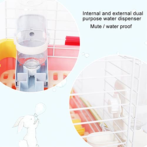  AYENCI Cat Automatic Water, 500ml Small Pet Hamster Automatic FeedersWater Fountain Plastic Rabbit Water Bottle Feeding Bowls Water Dispenser For Hamster (Color : Pink)