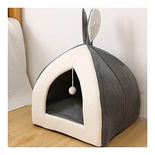  YangYan Hot Sell Pet Cat Bed Indoor Cats House Warm Small For Kitten Mats Dog Nest Collapsible Cave Cute Sleeping Winter Pet Products (Color : Gray, Size : S 28x28x29)