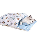  JENPECH Cat Bed - Semi-Closed Warm Soft Cat Sleeping Bed - Kennel Cushion Pet Supply With Pillow