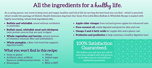  Health Extension Little Bites Dry Dog Food, Natural Food With Vitamins & Minerals, Suitable For All Puppies, Grain Free Buffalo & Whitefish Recipe With Whole Vegetable & Berries (10 Pound / 4.5 Kg)