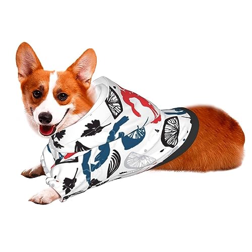  Shrimp Pattern Sea Food Pet Dog Costume Pets Wear Hoodies Fall Cloth Sweaters Sweatshirts Jacket Pullover