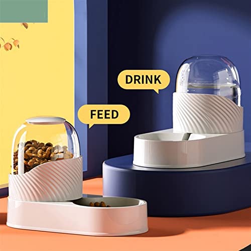  AYENCI Cat Automatic Water, Pet Automatic Feeder 2L Cat Automatic Dispenser Water Fountain Large Capacity Pet Bowls Dog Feeding Bowls Water Bottle (Color : A Food 2000ml)