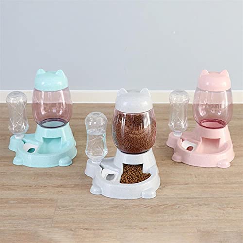  AACARB Cat Water Dispenser, Pet Automatic Drinking Fountain Dual-Use Food Bowl Water Bottle Dog Cat Feeder (Color : Pink)