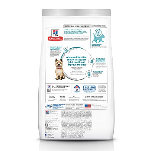  Hill's Science Diet Dry Dog Food, Adult, Healthy Mobility Small Bites, Chicken Meal, Brown Rice & Barley Recipe, 4 Lb. Bag