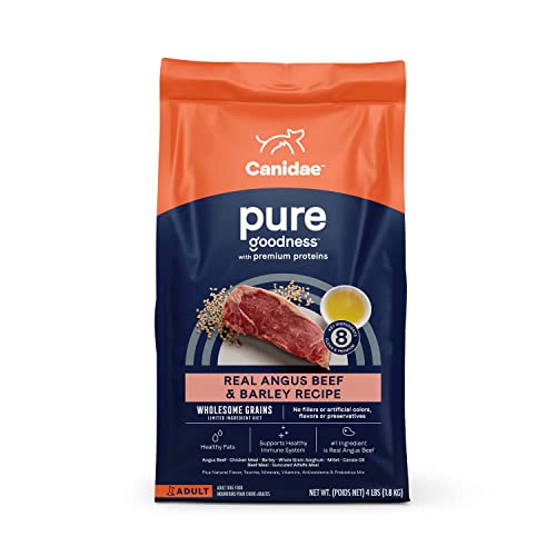  CANIDAE Pure Real Beef & Barley Recipe Adult Dry Dog 4 LB