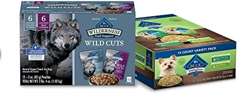  Blue Buffalo Wilderness Trail Toppers Wild Cuts High Protein, Natural Wet Dog Food Variety Pack, Chicken And Beef Bites, 3-oz Pouch, 12 Count