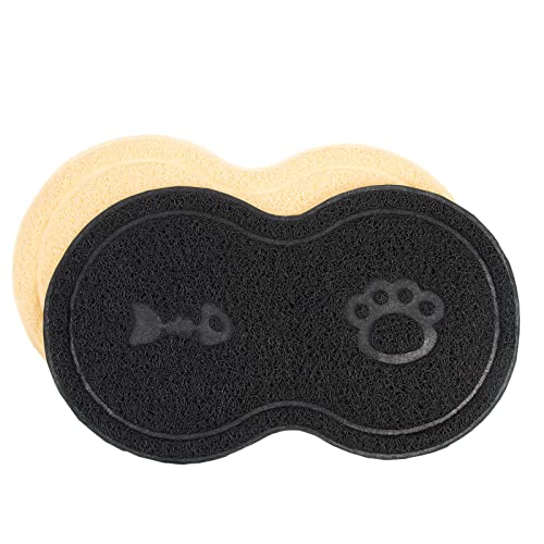  LUOZZY 2Pcs Peanut Shaped Litter Mats Cat Litter Mats Litter Trapping Mats For Pet Cat Dog Feeding Mats