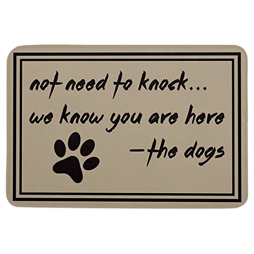  Pet Paw Doormat Non Slip Absorbent Easy Clean Washable Door Mat Area Rug For Bathroom Entryway Living Dining Room Kitchen 18"x 30" - Dog Paw With Words